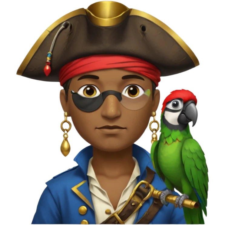 pirate and parrot emoji