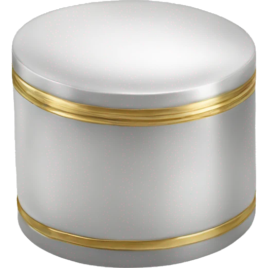 White gold round trinket box emoji