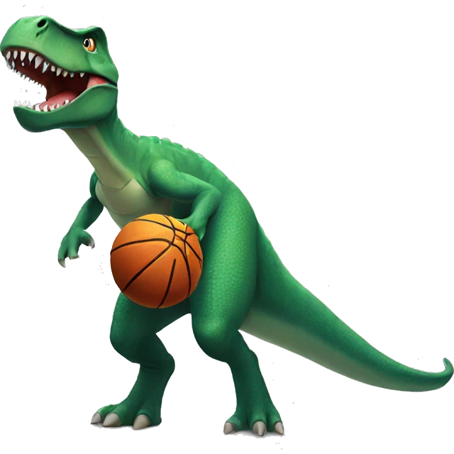 dinosaaur playing basketball emoji