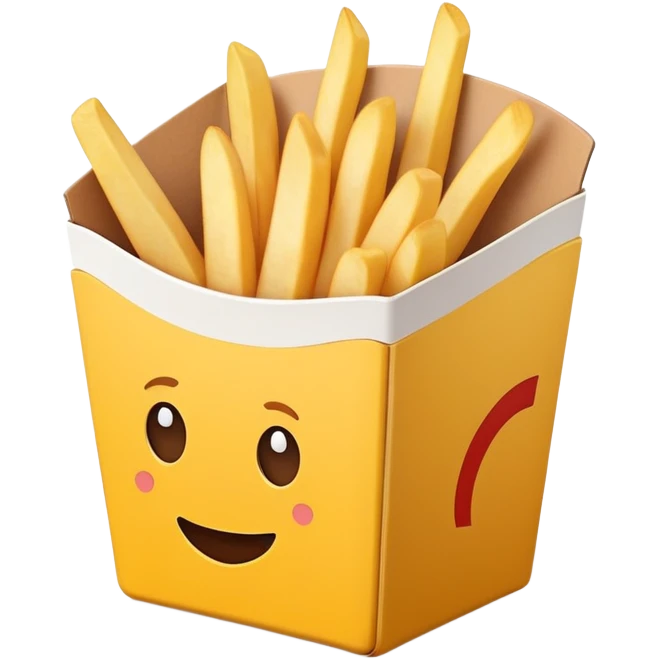 Ultra basic french fry container with minimal details emoji