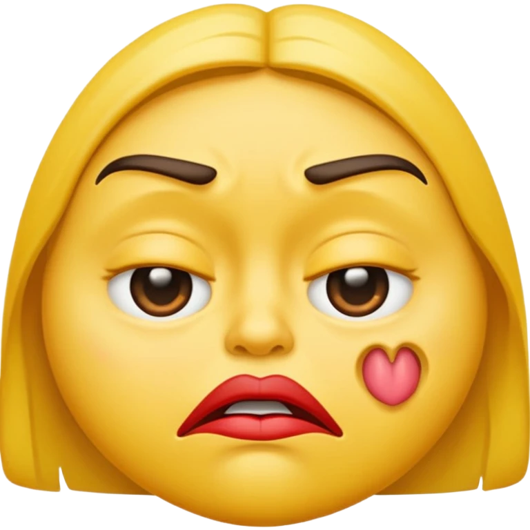Make a grumpy kiss emoji emoji