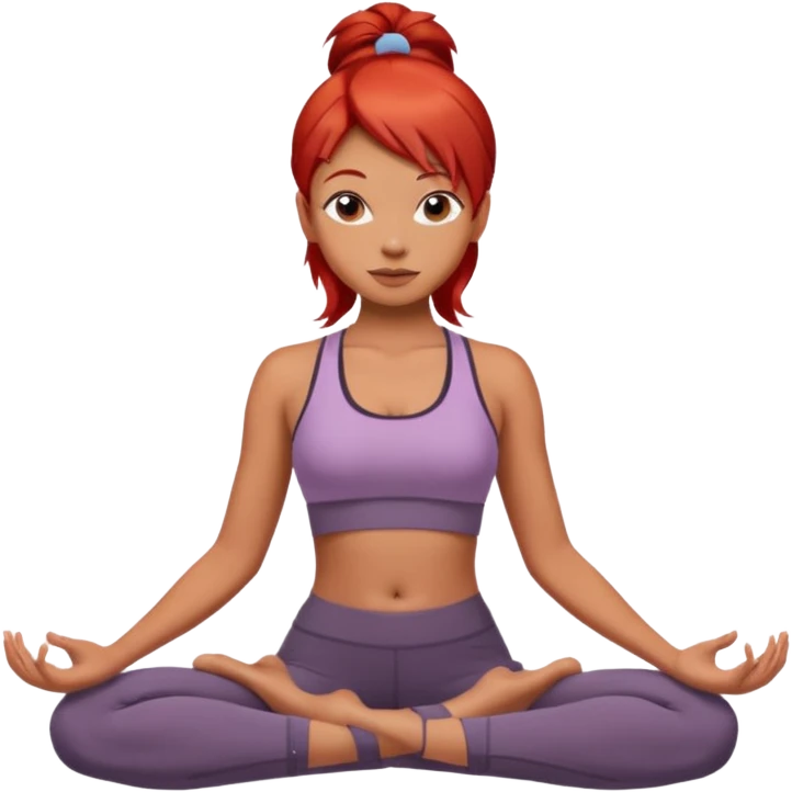 Girl with red hair in yoga  emoji