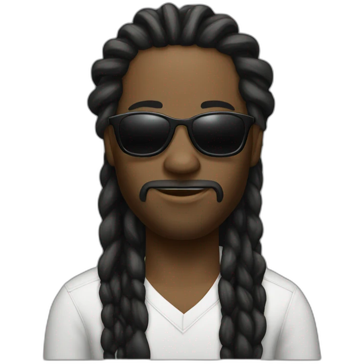 A black man with dread locks and sunglasses emoji