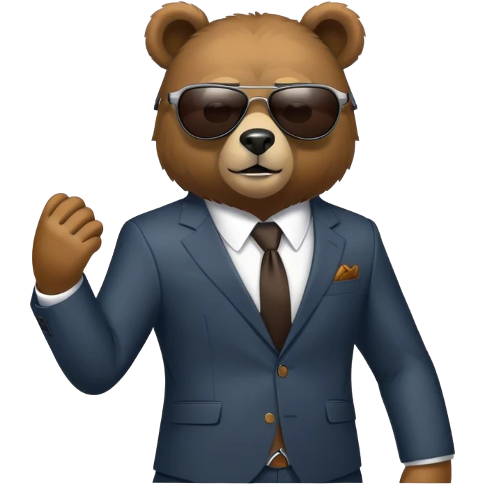 Bear in badass shades and suit emoji