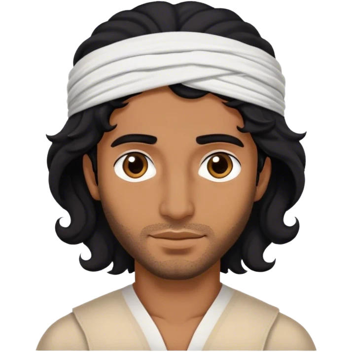 Guy with black wavy hair from Middle East  emoji