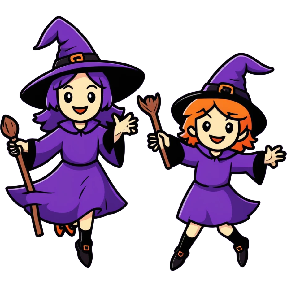 Smiling witches  emoji