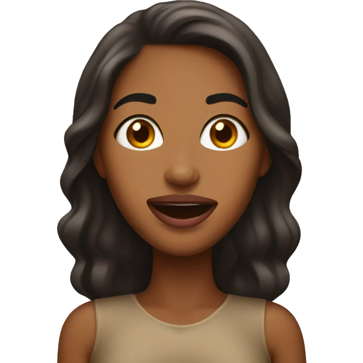  brown woman with tongue out emoji