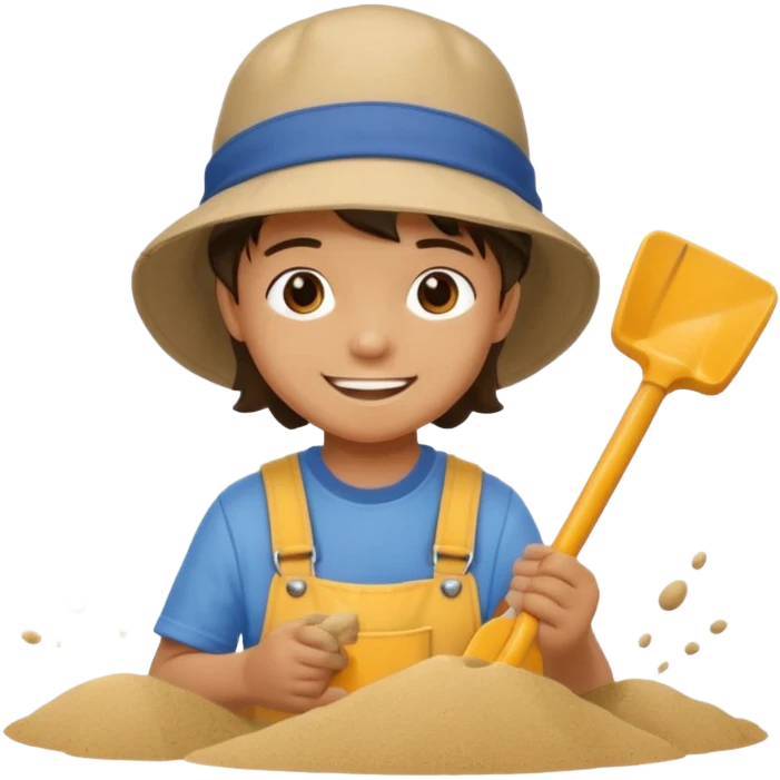 kid playing with sand emoji