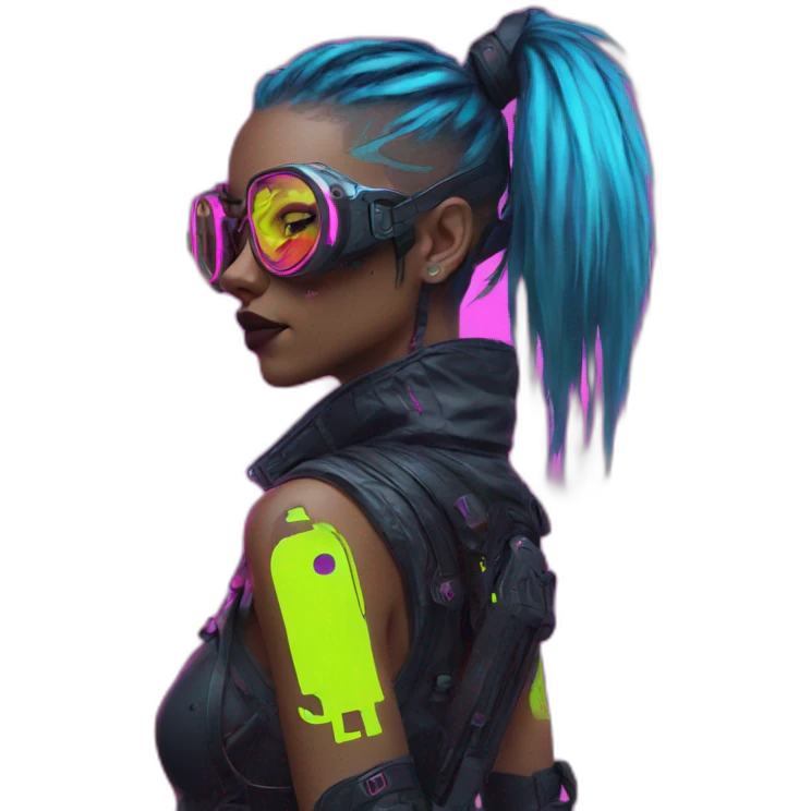 cyberpunk girl neon emoji