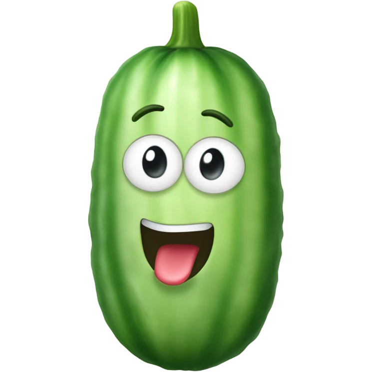 Big cucumber with tongue sticking out  emoji