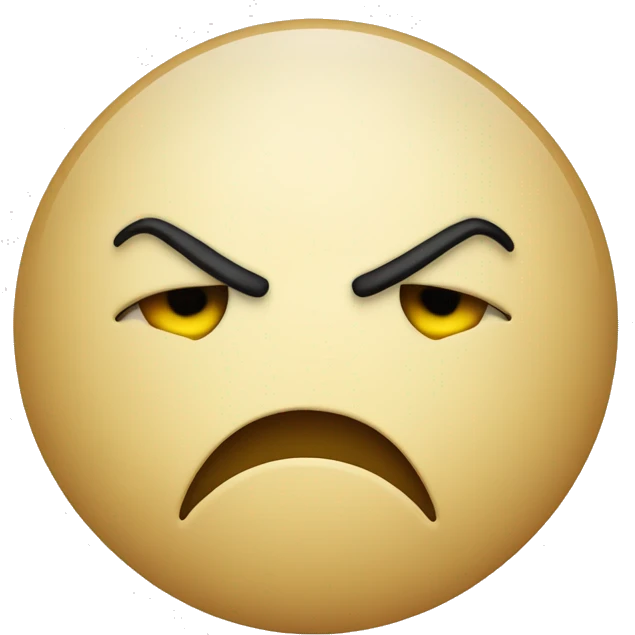 Smiley face scowling  emoji