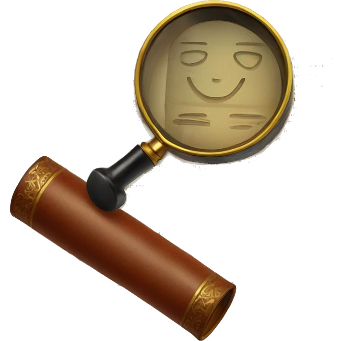 vintage book with magnifying glass emoji