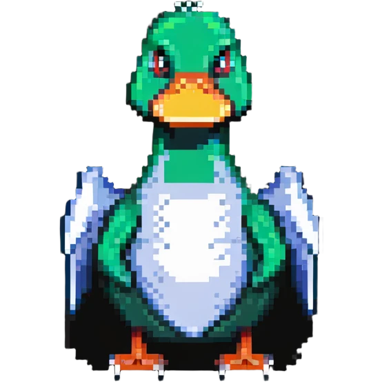 mallard duck holding silver duct tape emoji