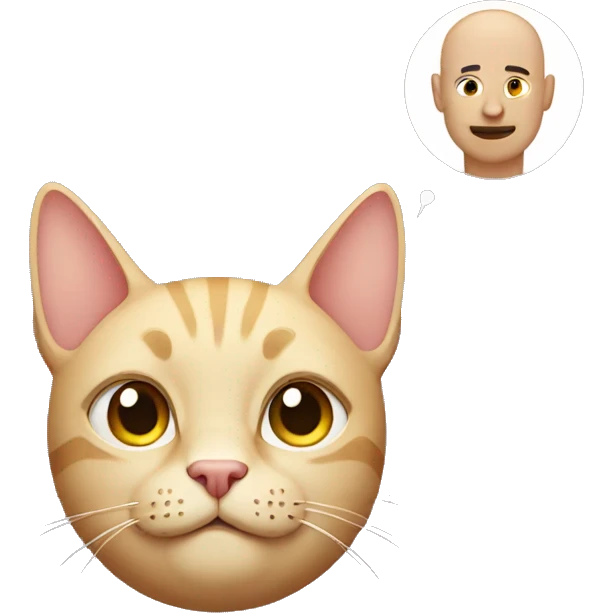 cat emoji + bald man emoji