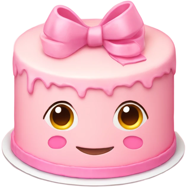 light pink cake with mini bows  emoji
