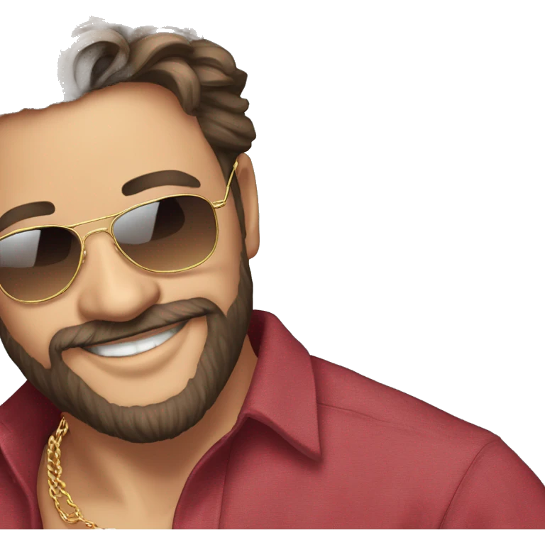 smiling man in red-shirt emoji