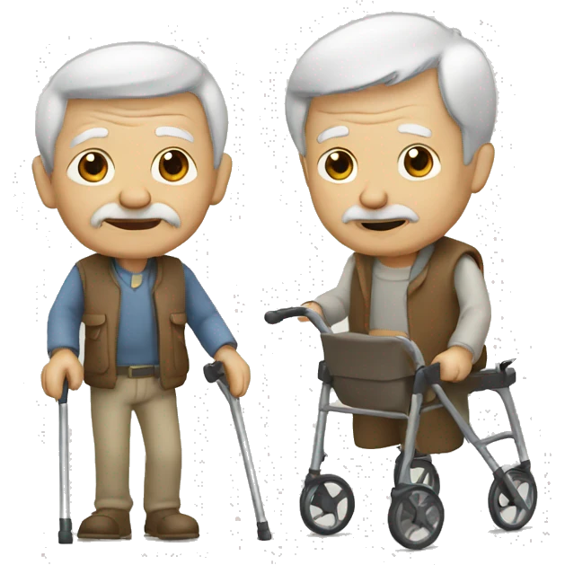 Old man with walker emoji