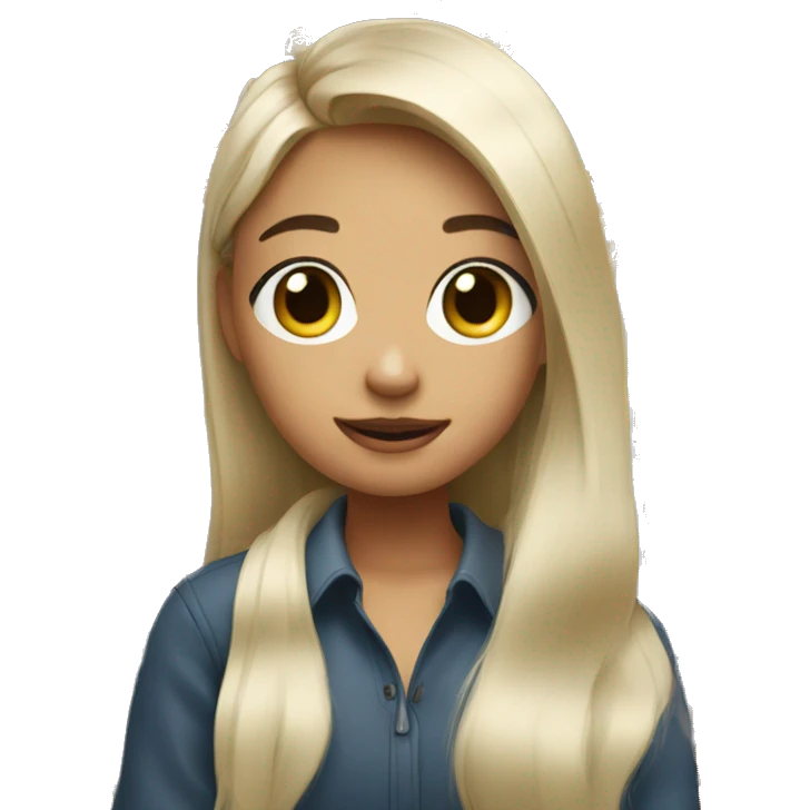 girl making a tiktok emoji