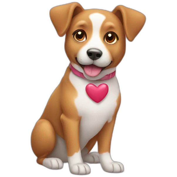 dog with hearts emoji