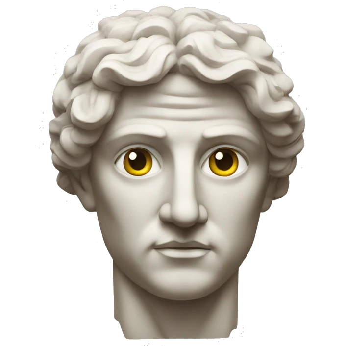 Greek statue with muscles and human eyes emoji