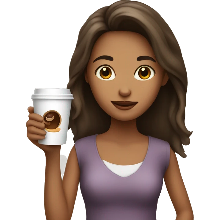 girl holding a cup of coffee emoji