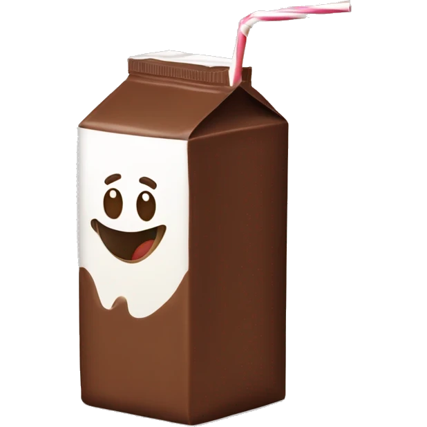 chocolate milk carton with straw emoji