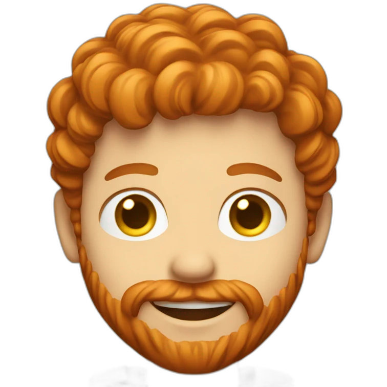 a smiling redhead with a beard as a cameraman emoji