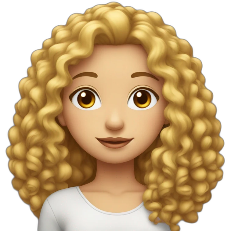 fille cheveux bouclés avec cœur dans les yeux emoji