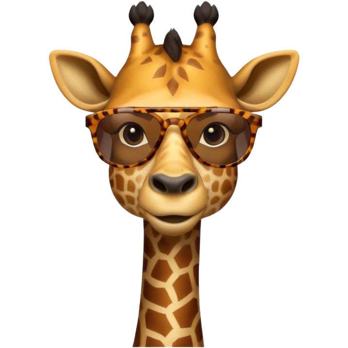 portrait of giraffe, wearing sun glasses, front view emoji
