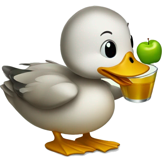 A duck drinking apple juice  emoji