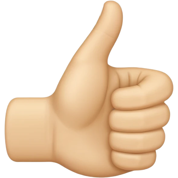thumbs up emoji, clear hand gesture, no text emoji