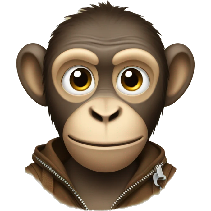 A monkey with a zipper emoji