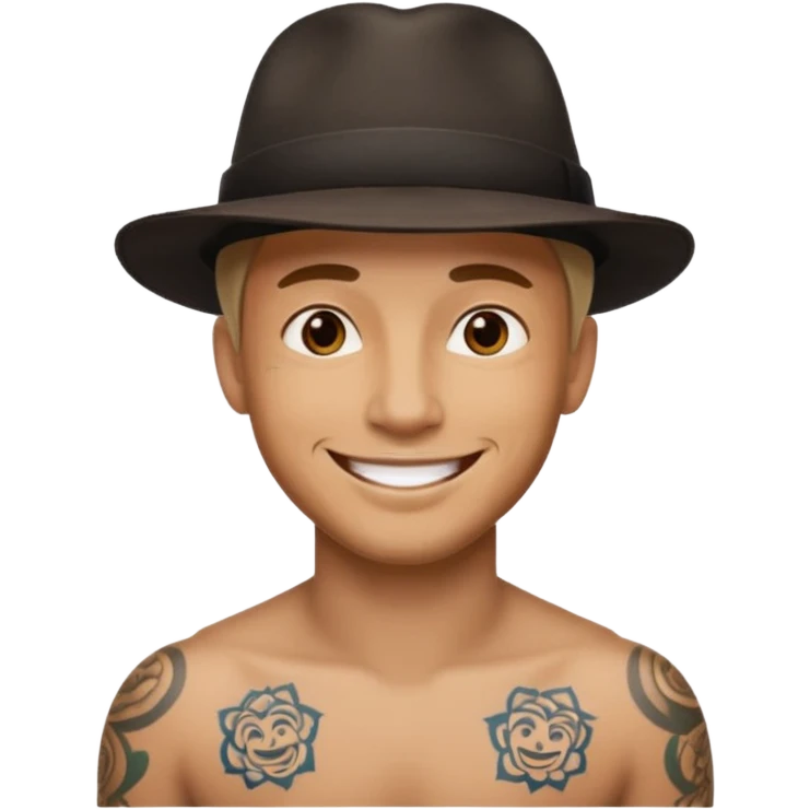 hat wearing tattooed man emoji
