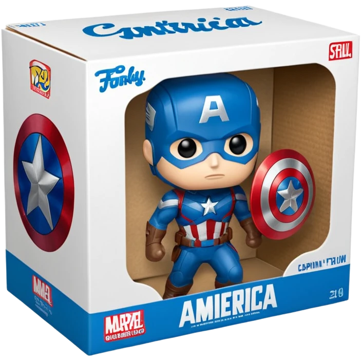 funko pop box captain america emoji