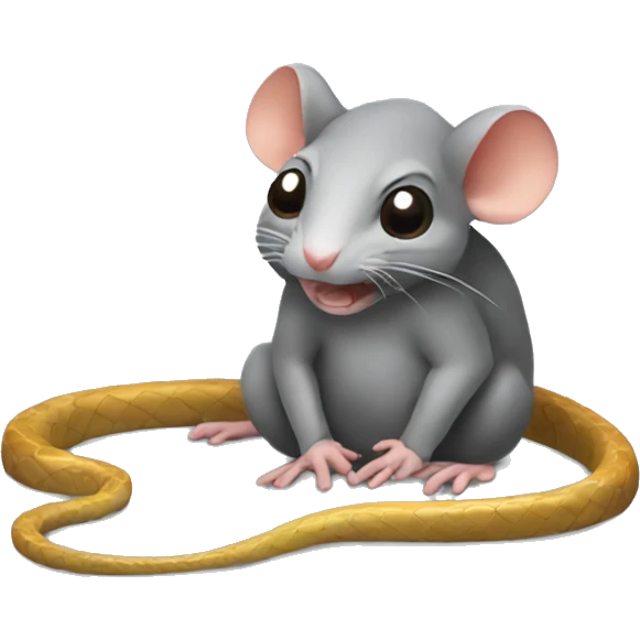 a rat talks to a snake emoji