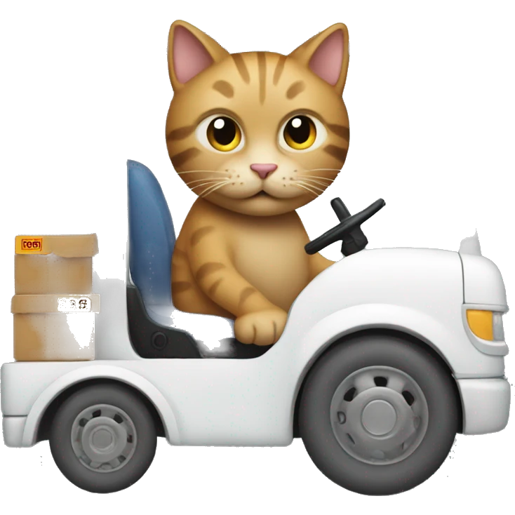 a cat driving a truck emoji