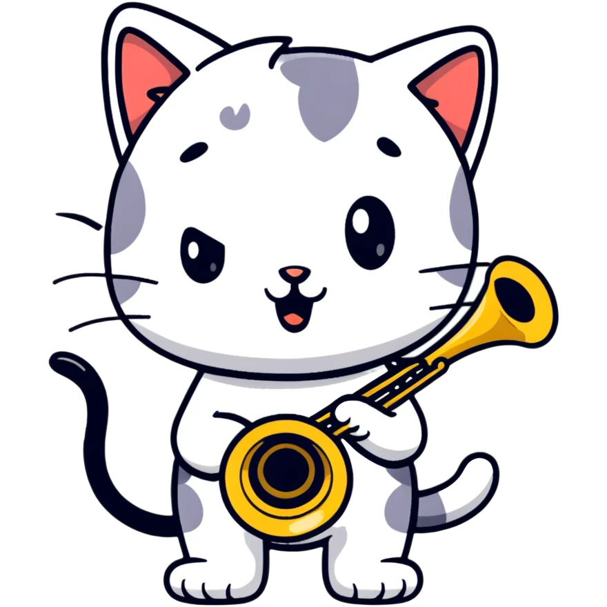 cat playing trombone emoji