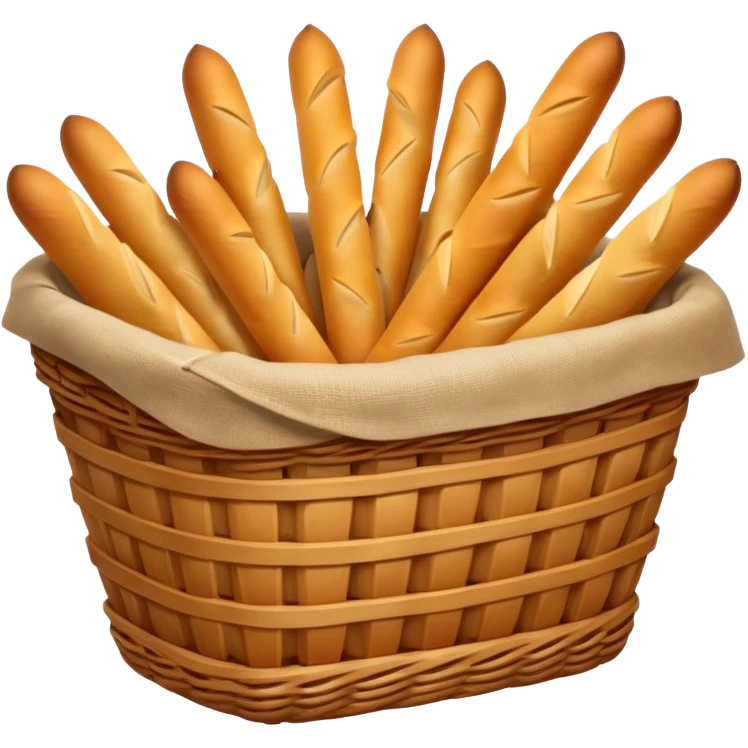 Tasty breadstick basket emoji