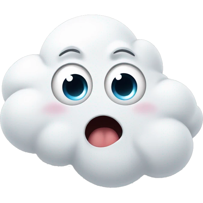 Shocked white cloud with belu eyes  emoji