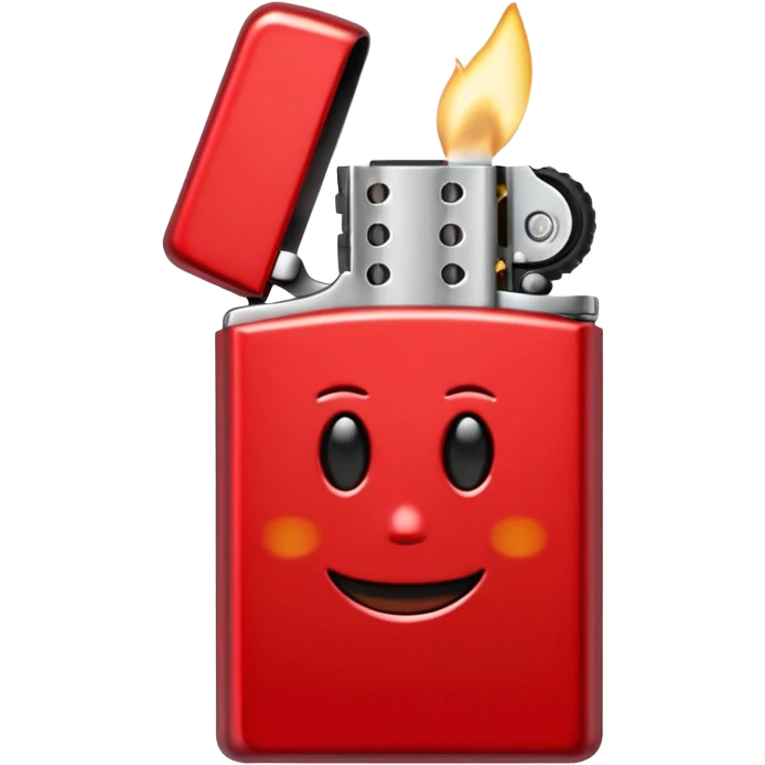Zippo Lighter, red emoji