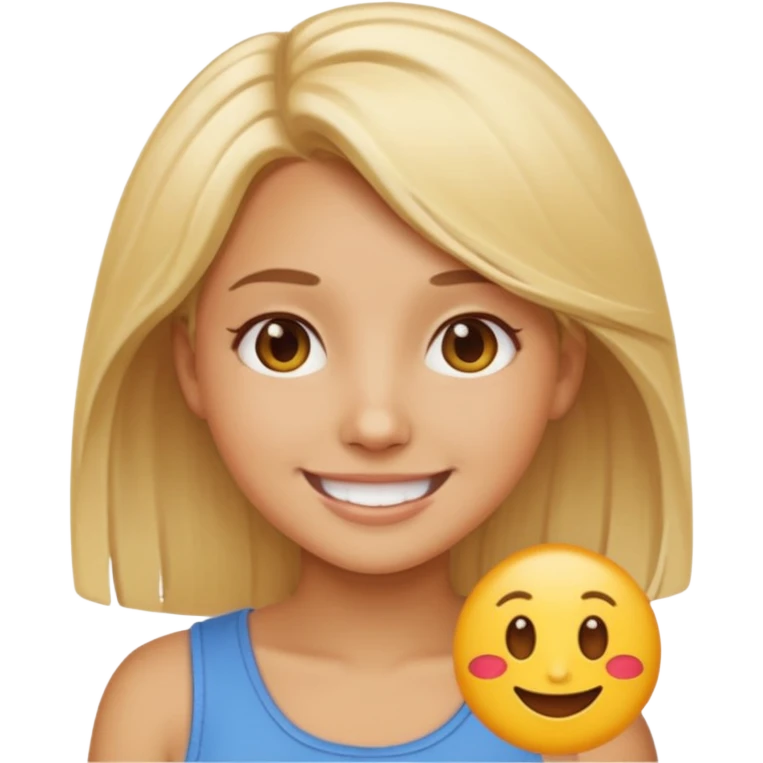 tan girl with light blonde hair emoji style emoji