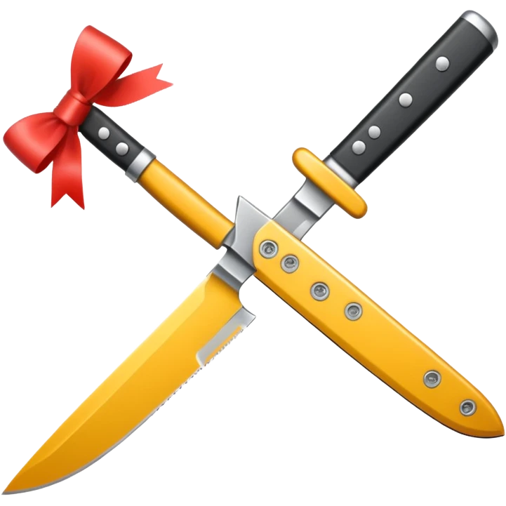knife with little bows around it emoji