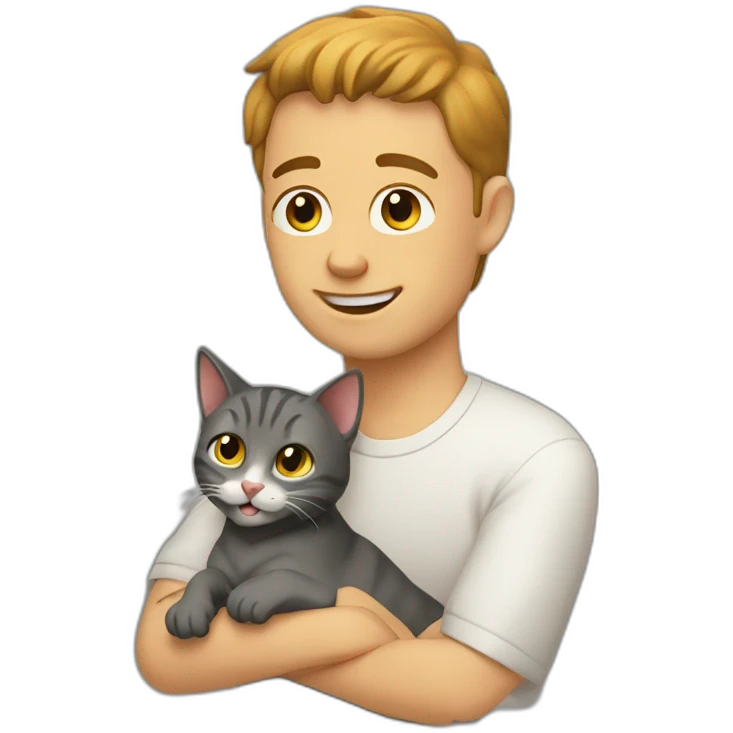 cat petting man emoji