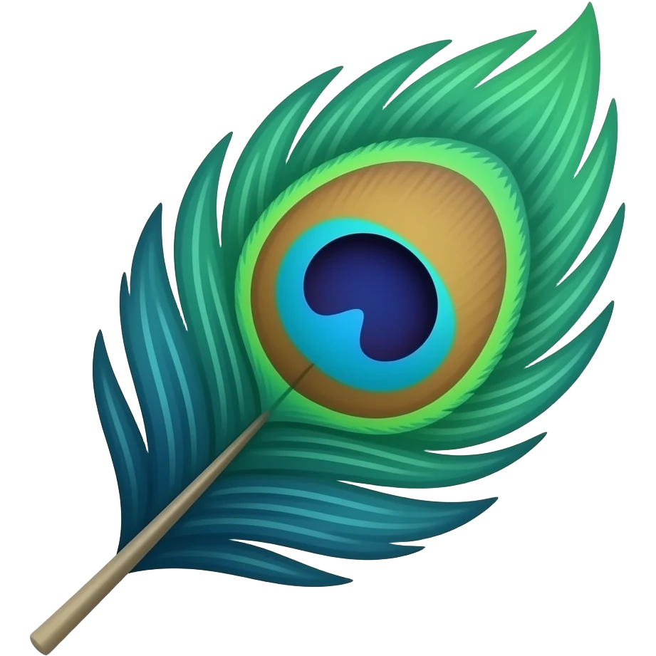 Create an emoji of peacock single far for represent lord krishna emoji