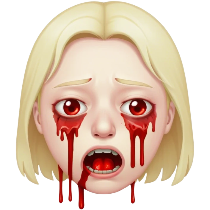 face with mouth and nose vomiting Blood Bloody head and nose vomiting emoji