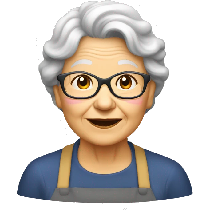 grand mère qui mange de la salade  emoji