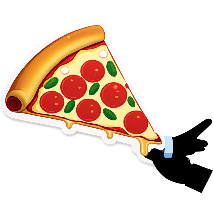 Pizza emoji at the man’s eyes emoji