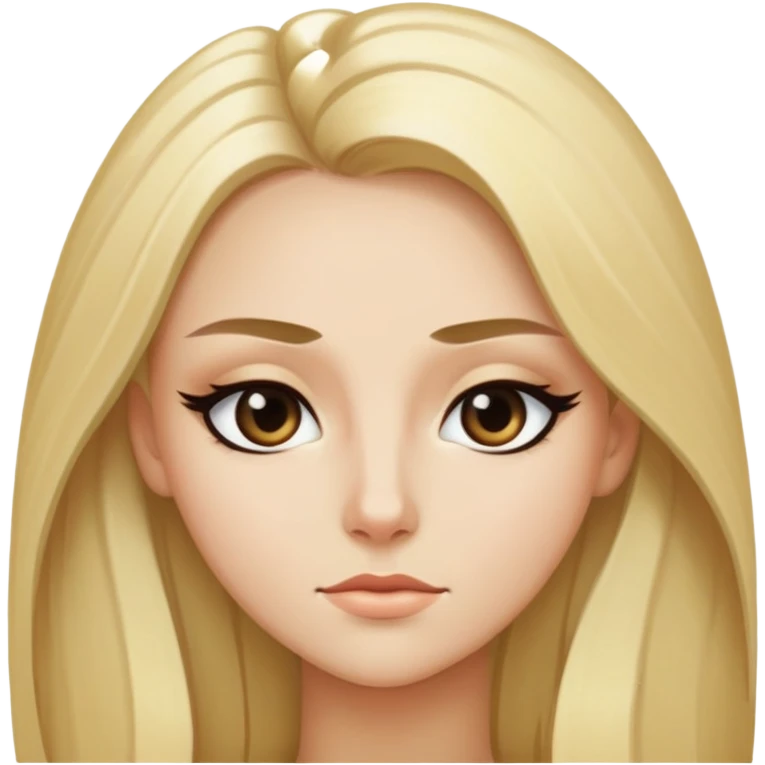 Long blond hair, sharp eyeliner Baddie emoji