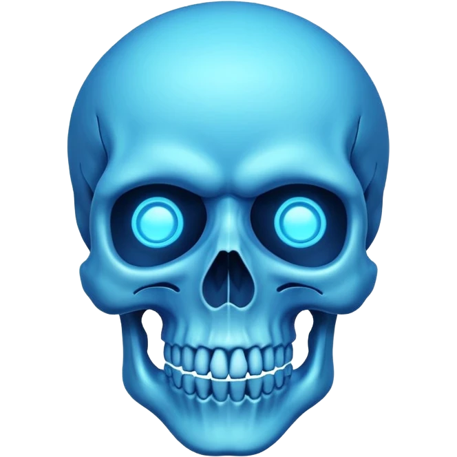 skull shape neon sign style emoji