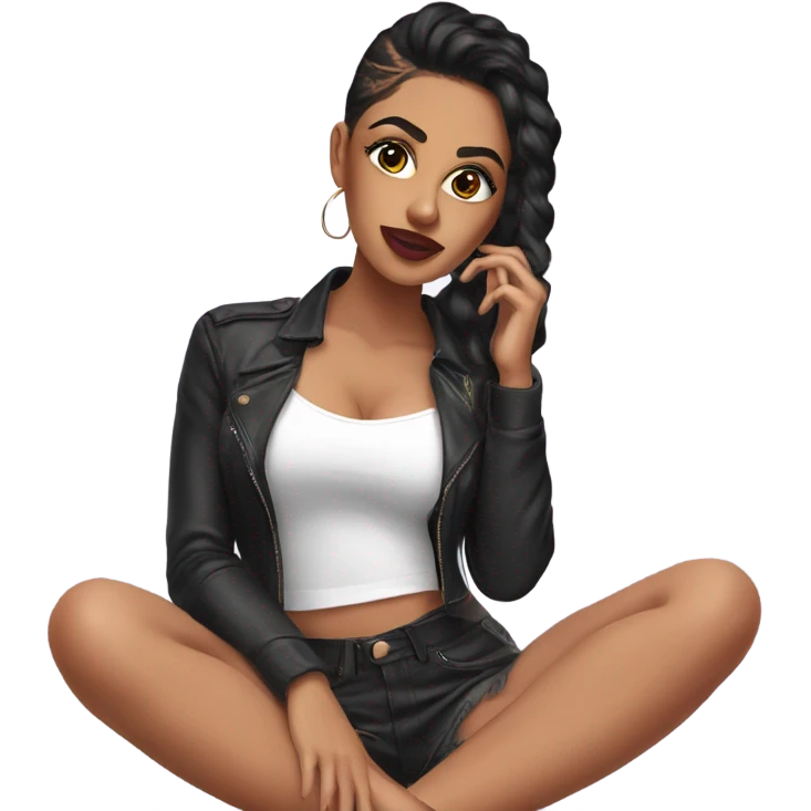 latina baddie with acrylic nails emoji